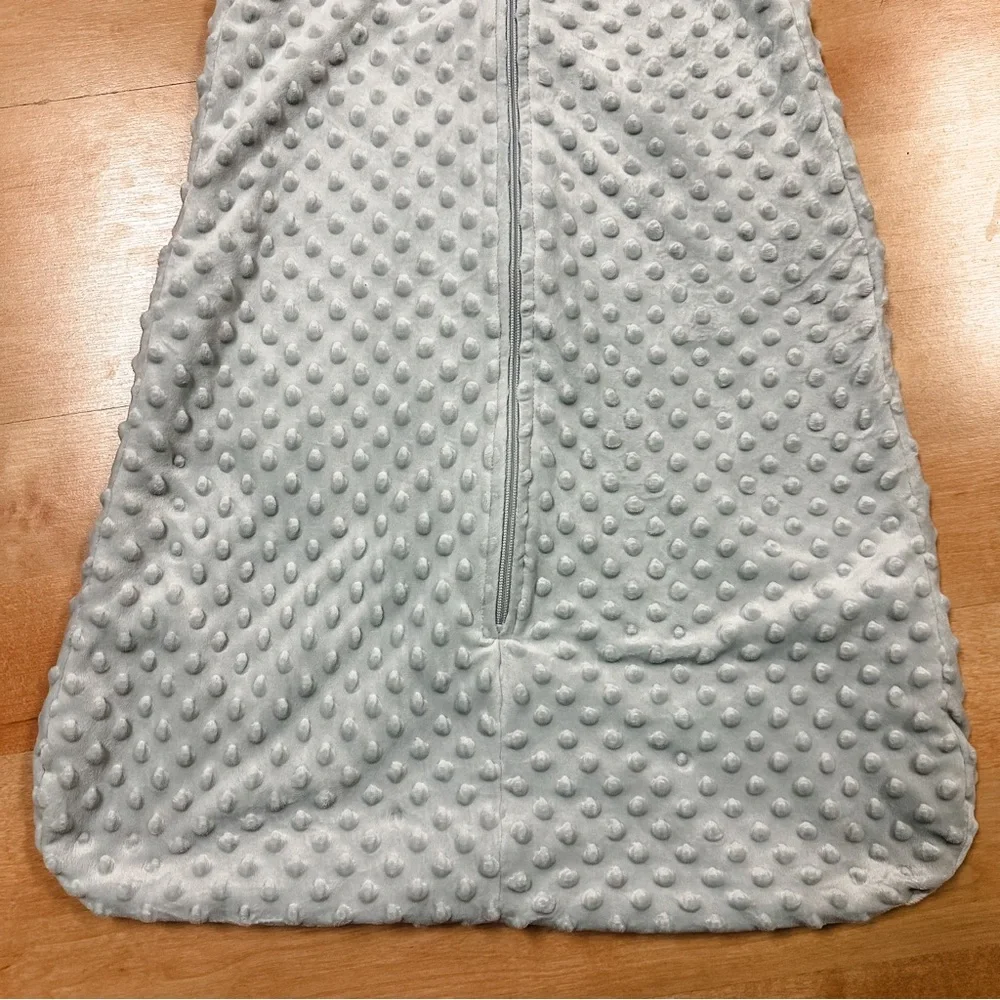 Hudson Baby Gray Velour Mink Zip Up Sleep Sack Size 12-18M